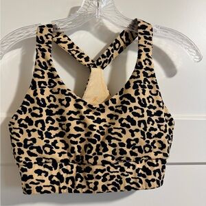 Kyodan Animal Print Sports Bra - Black and Tan